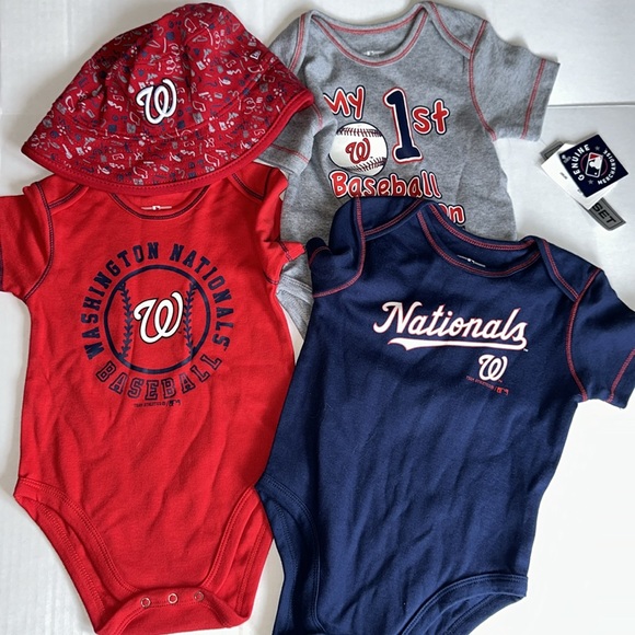 18M Washington Nationals Baseball Onesie Hat Bundle NWT - Picture 3 of 5